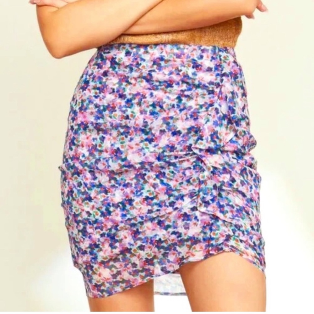 NWOT Veronica Beard floral silk skirt